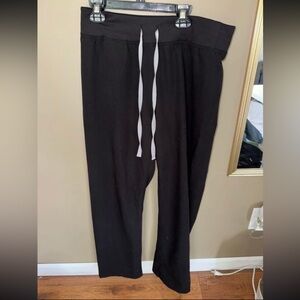 Black Lounge Pants with White Drawstring